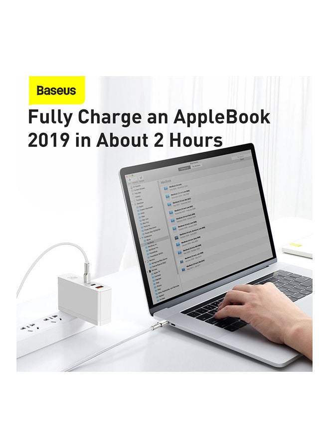 Baseus Type C Cable, 100W USB C to C Fast Charging Cable PD3.0 5A, Braided Nylon Phone Charger USB C Cable for iPhone 15 Pro Max, 15 Plus, iPad mini, MacBook Pro/Air, iPad Pro, Samsung S23+, Huawei P60 1M White  - Image 4