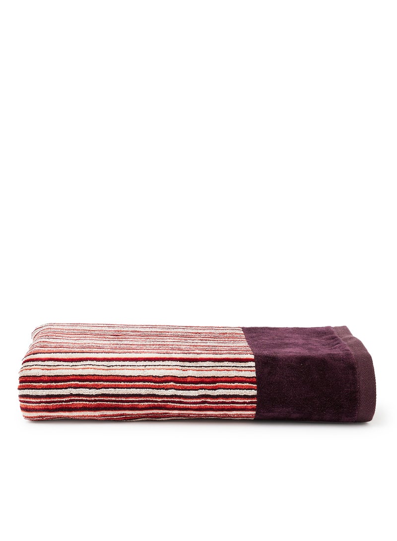 White Rose Towel Yarn Dyed Cotton  Maroon 80x160cm Maroon 80x160cm  - Image 1