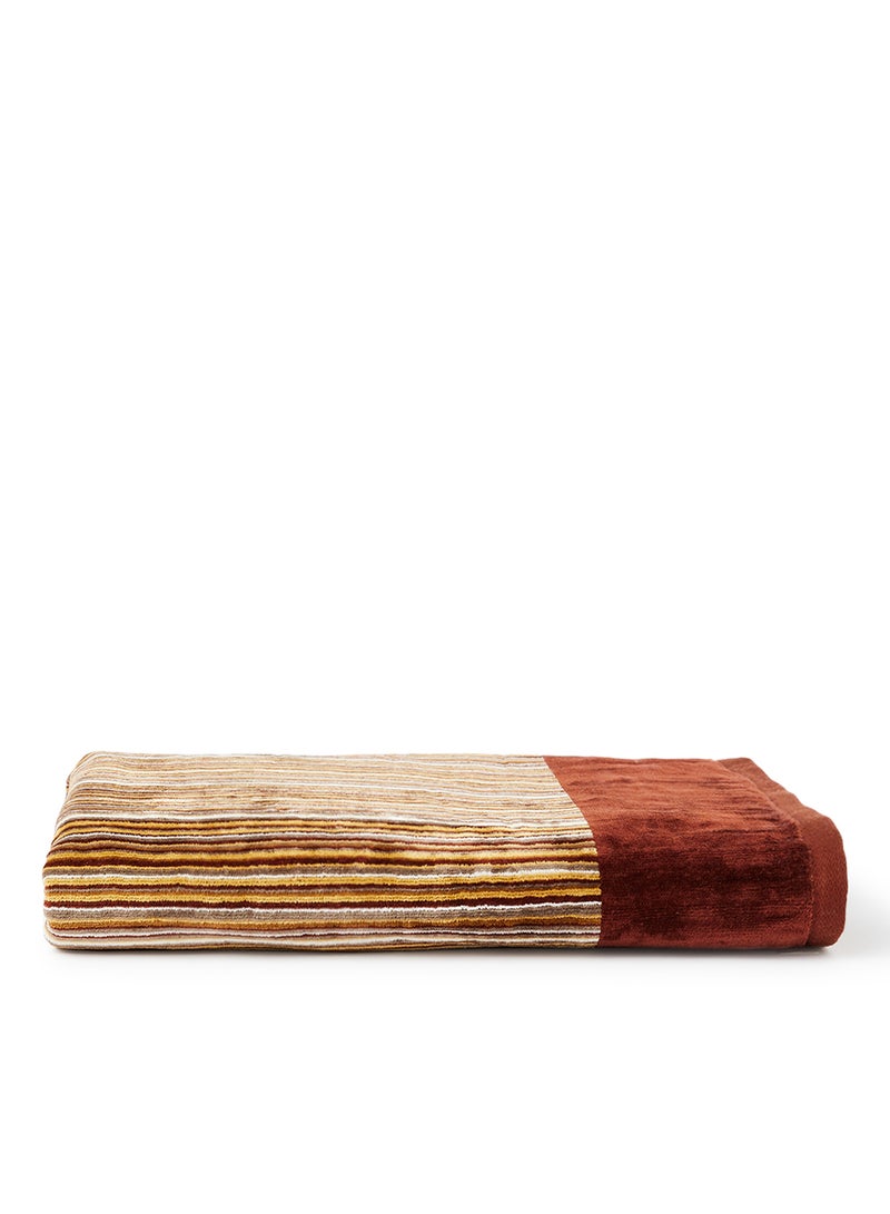 White Rose Towel Yarn Dyed Cotton  Brown 80x160cm Brown 80x160cm  - Image 1
