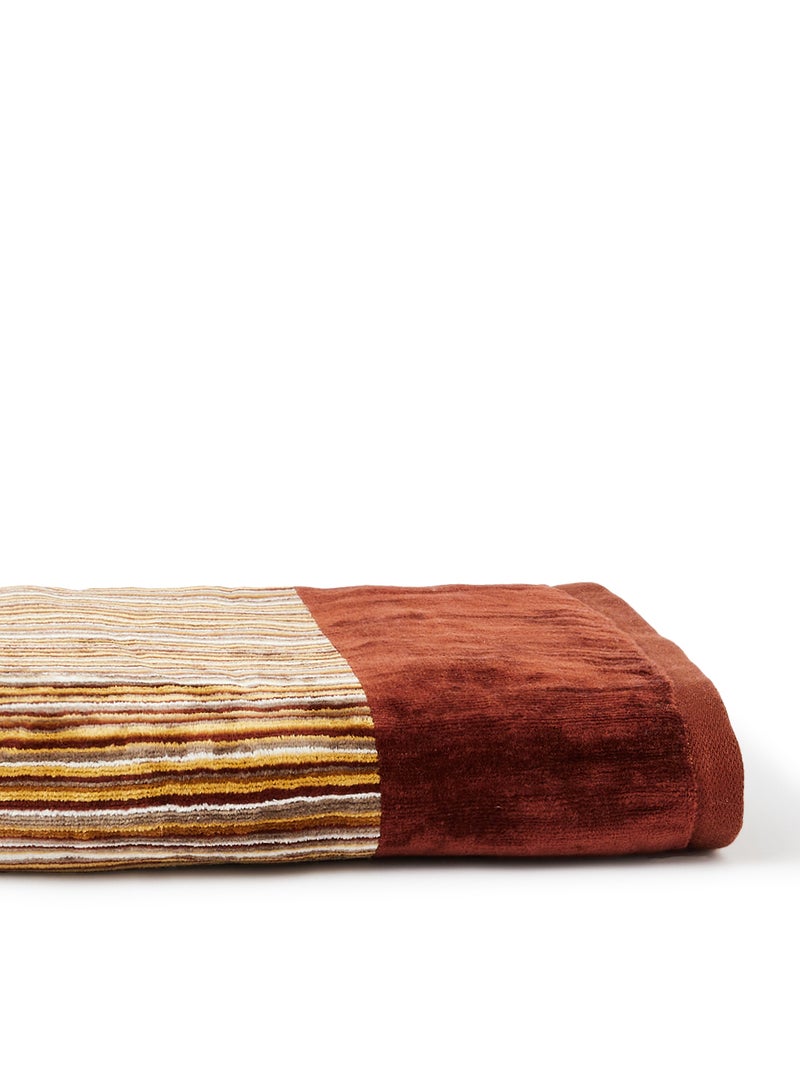 White Rose Towel Yarn Dyed Cotton  Brown 80x160cm Brown 80x160cm  - Image 3