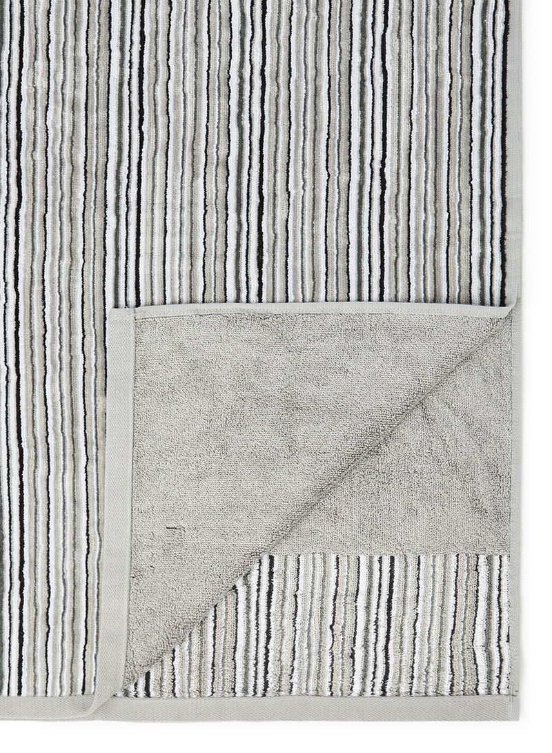 White Rose Towel Yarn Dyed Cotton  Grey 80x160cm Grey 80x160cm  - Image 4