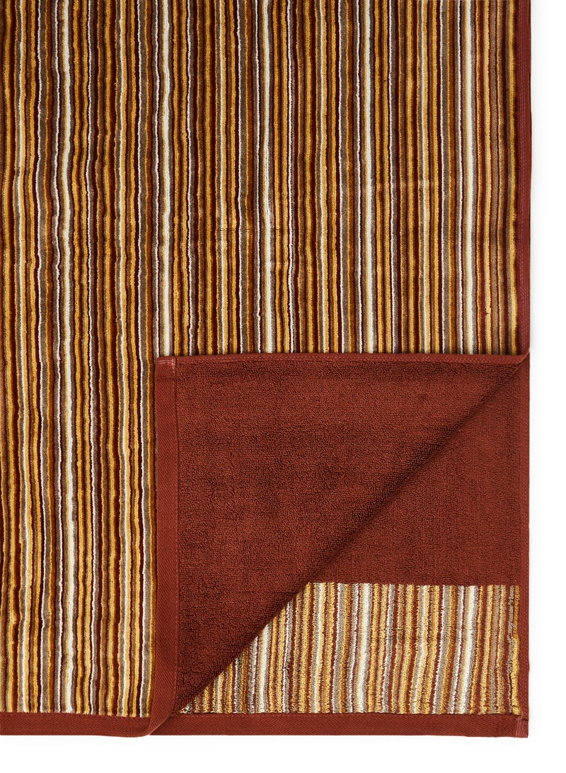 White Rose Towel Yarn Dyed Cotton  Brown 80x160cm Brown 80x160cm  - Image 4