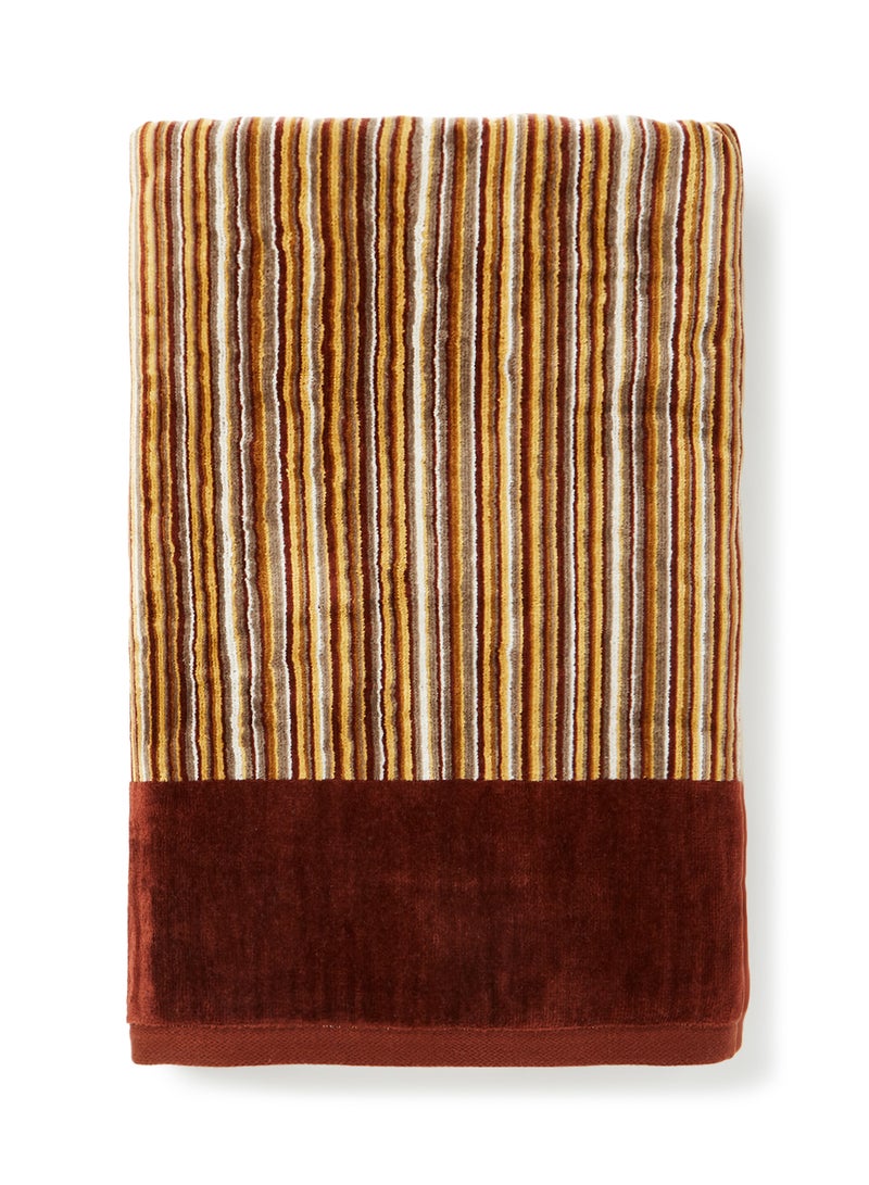 White Rose Towel Yarn Dyed Cotton  Brown 80x160cm Brown 80x160cm  - Image 2