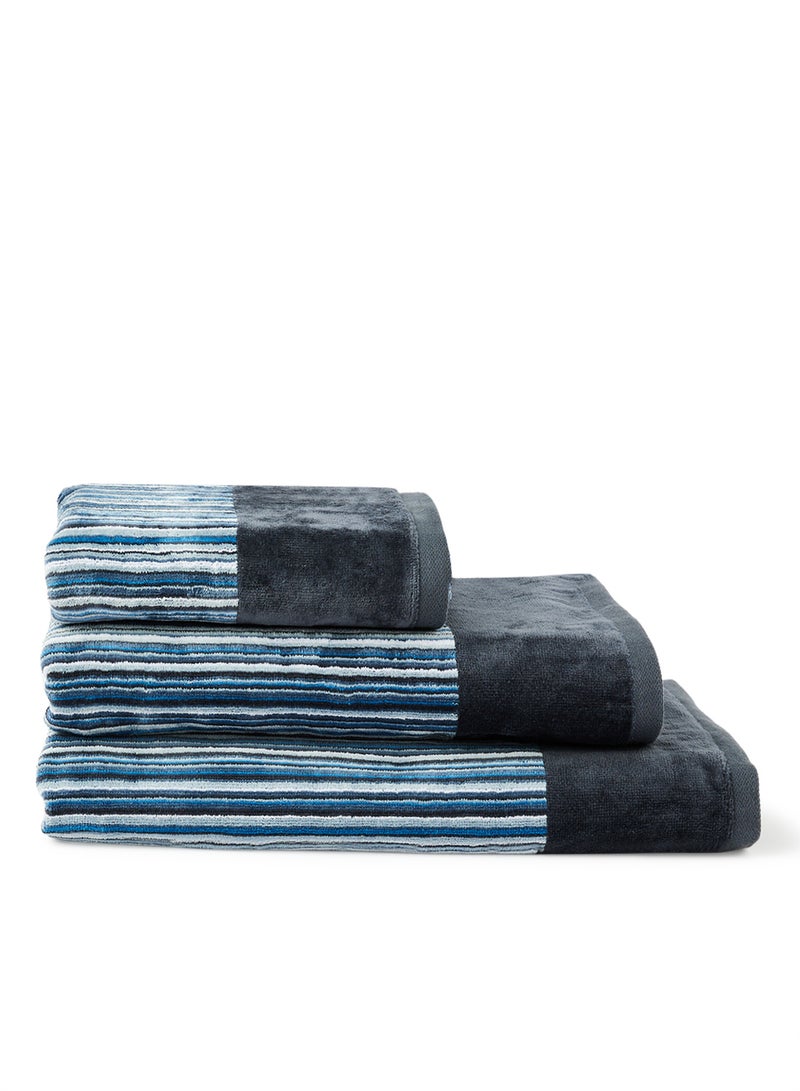 White Rose Towel 3-Piece Yarn Dyed Bath  Blue 50x90, 70x140, 80x160cm Blue 50x90, 70x140, 80x160cm  - Image 1