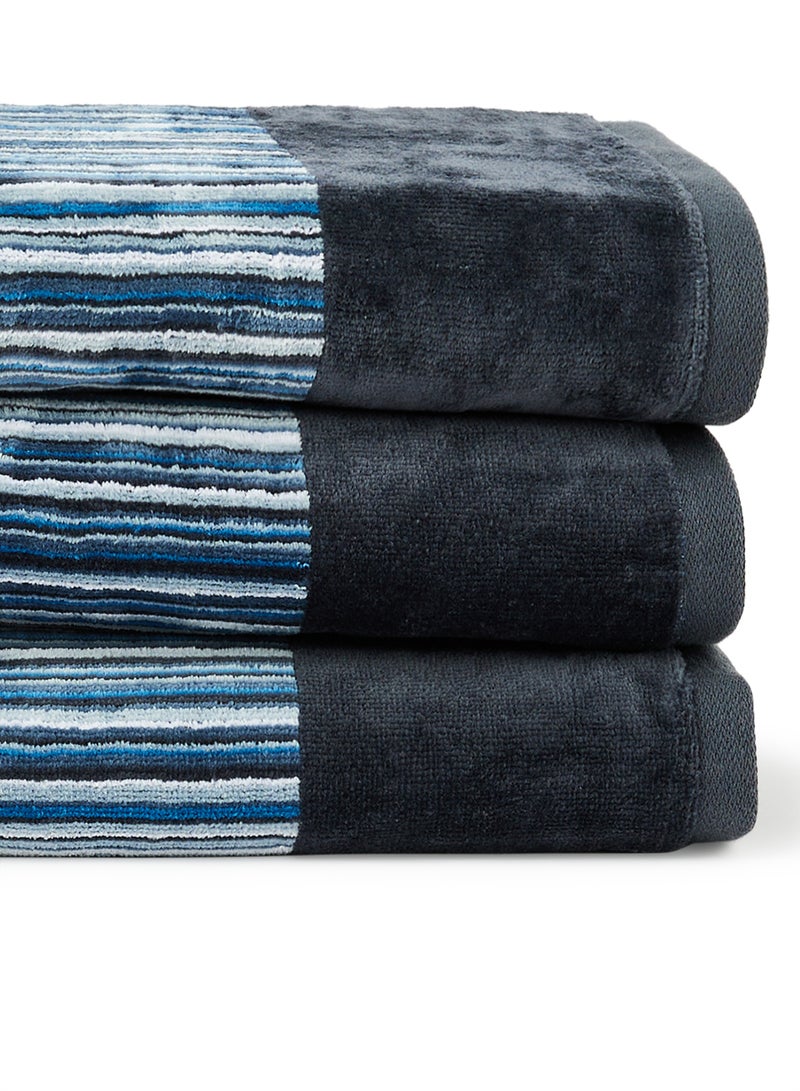 White Rose Towel 3-Piece Yarn Dyed Bath  Blue 50x90, 70x140, 80x160cm Blue 50x90, 70x140, 80x160cm  - Image 3