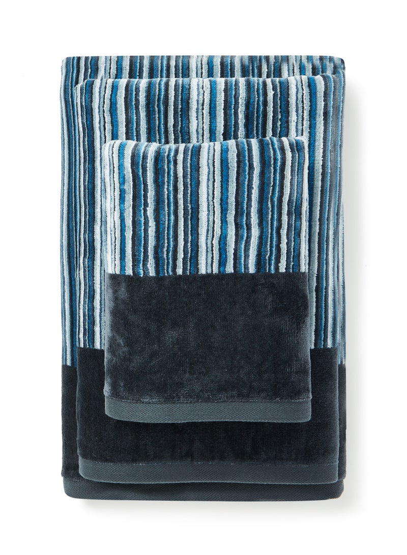 White Rose Towel 3-Piece Yarn Dyed Bath  Blue 50x90, 70x140, 80x160cm Blue 50x90, 70x140, 80x160cm  - Image 2