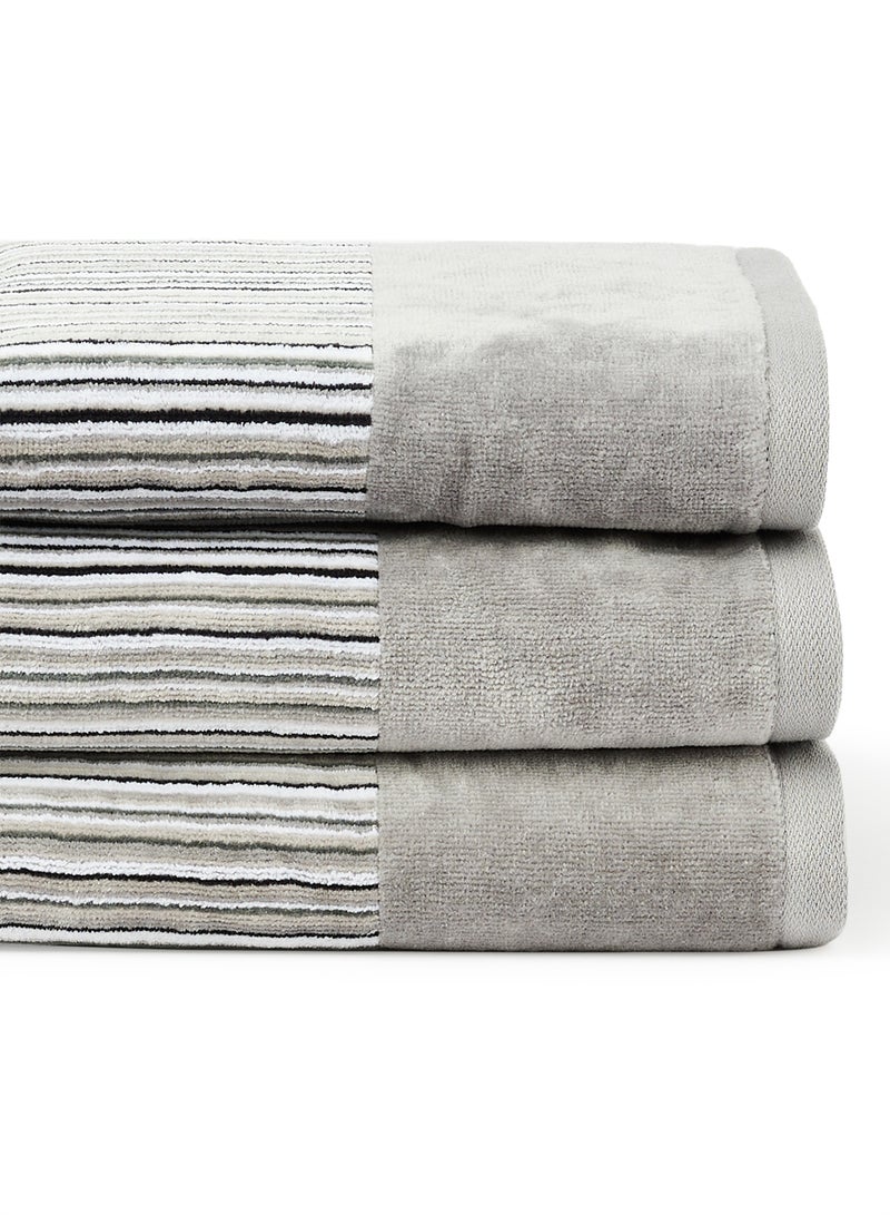 Towel 3-Piece Yarn Dyed Bath  Grey 50x90, 70x140, 80x160cm Grey 50x90, 70x140, 80x160cm - v1636715913/N51208149A_3