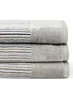 White Rose Towel 3-Piece Yarn Dyed Bath  Grey 50x90, 70x140, 80x160cm Grey 50x90, 70x140, 80x160cm  - Image 3