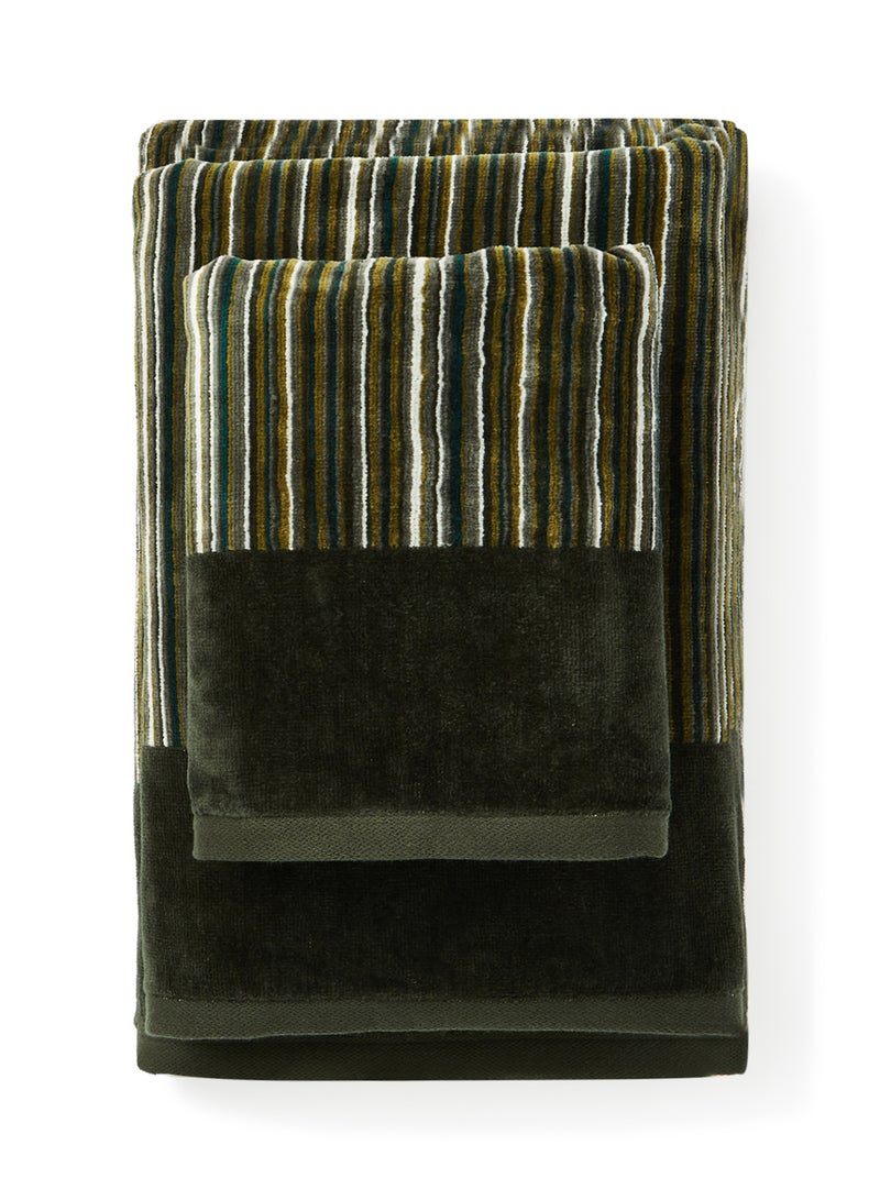 White Rose Towel 3-Piece Yarn Dyed Bath  Dark Green 50x90, 70x140, 80x160cm Dark Green 50x90, 70x140, 80x160cm  - Image 2