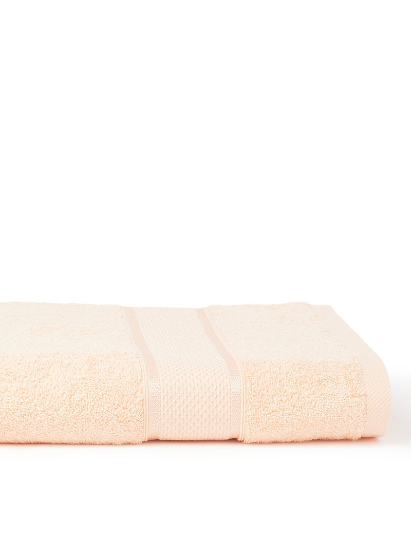 White Rose - Terry Dyed Bath Towel With Viscose Border Peach 80x160cm - Image 1