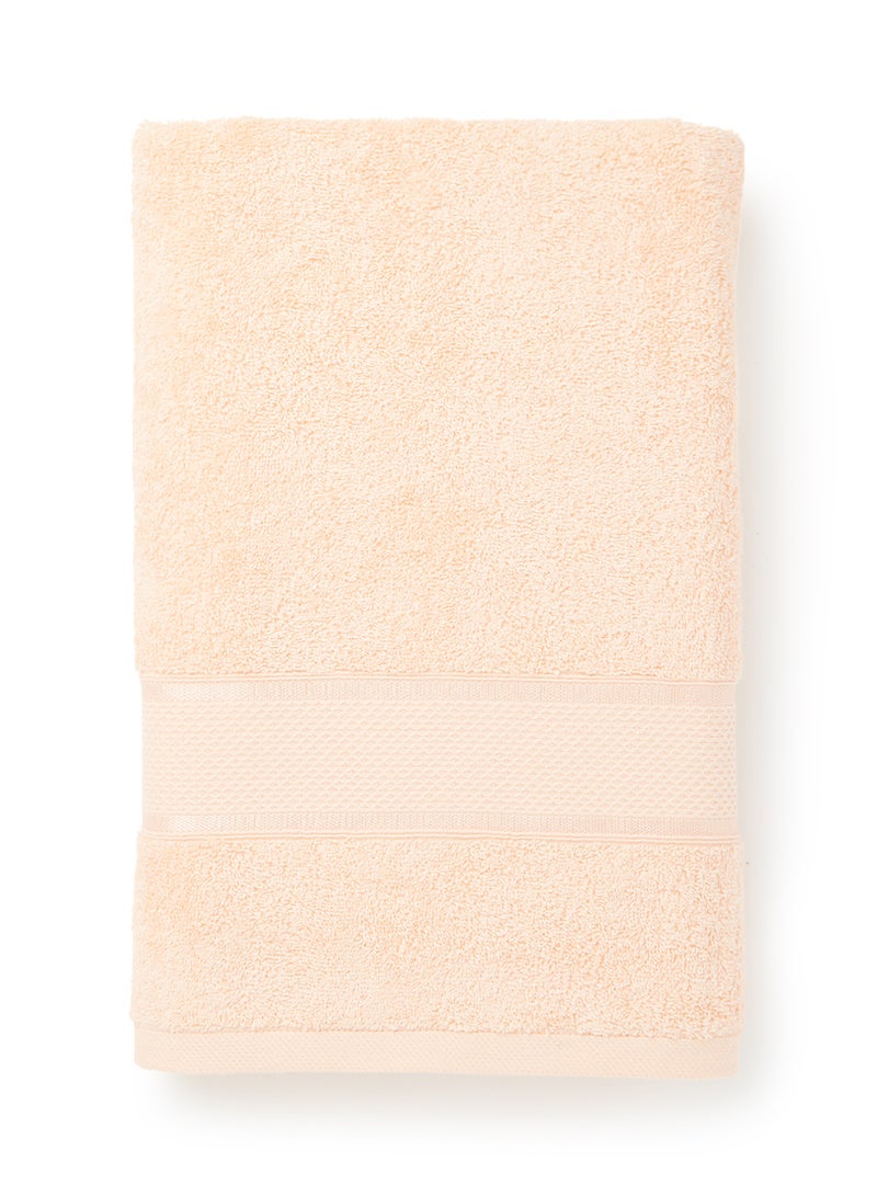 White Rose - Terry Dyed Bath Towel With Viscose Border Peach 80x160cm - Image 1