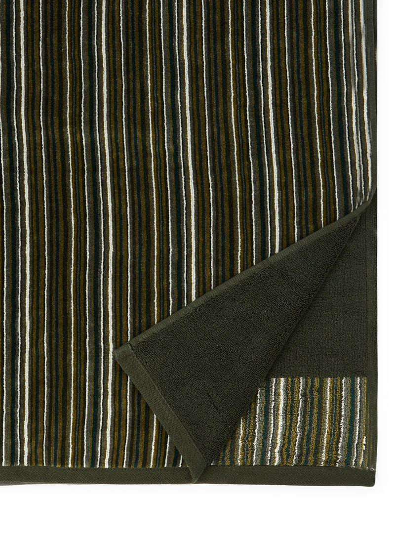 White Rose Towel 3-Piece Yarn Dyed Bath  Dark Green 50x90, 70x140, 80x160cm Dark Green 50x90, 70x140, 80x160cm  - Image 4