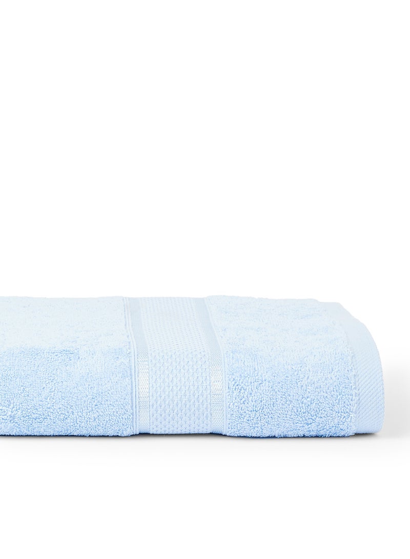 White Rose Towel 100% Cotton Terry Dyed 500 Gsm Ultra Soft Viscose Border Bath  Blue 70x140cm Blue 70x140cm  - Image 3