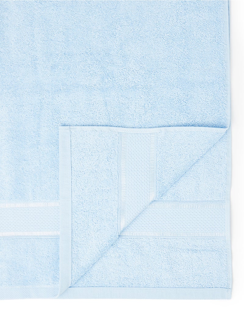 White Rose Towel 100% Cotton Terry Dyed 500 Gsm Ultra Soft Viscose Border Bath  Blue 70x140cm Blue 70x140cm  - Image 4