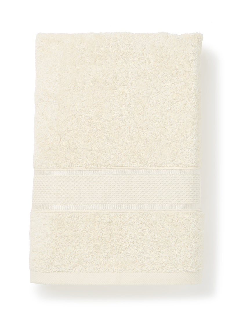 White Rose Towel Terry Dyed Bath  With Viscose Border Cream 70x140cm Cream 70x140cm - Image 2