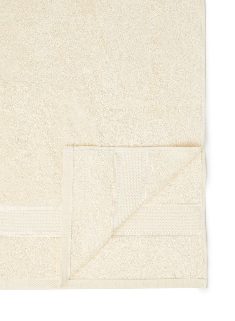 White Rose Towel Terry Dyed Bath  With Viscose Border Cream 70x140cm Cream 70x140cm - Image 4