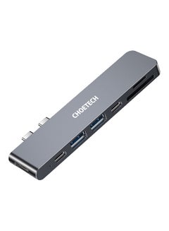 CHOETECH HUB Dual USB C to 7 Ports Grey  - Image 1