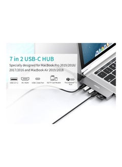 CHOETECH HUB Dual USB C to 7 Ports Grey  - Image 2
