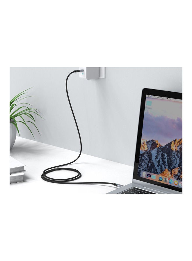 تشوتيك كابل بمنفذ USB C إلى منفذ USB C بطول 1.8 مترا بقدرة 100 وات رمادي/أسود - Image 3