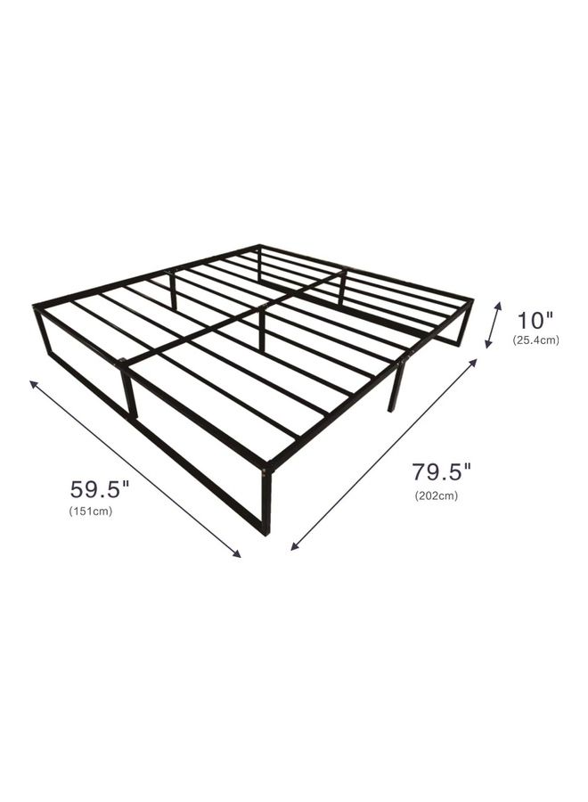 باناكس - إطار سرير معدني مقاس 10 بوصة مع دعامة من الصلب وكريم أساس للفراش أسود 79.5 x 59.5 x 10بوصة - Image 1