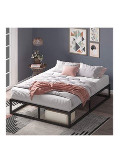 PanaX 10 Inch Metal Platform Bed Frame with Steel Slat Support and Mattress Foundation Black 79.5 x 75.5 x 10inch  - Image 1