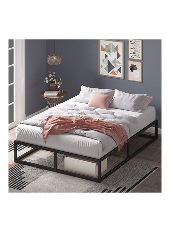 PanaX 10 Inch Metal Platform Bed Frame with Steel Slat Support and Mattress Foundation Black 79.5 x 75.5 x 10inch  - Image 1
