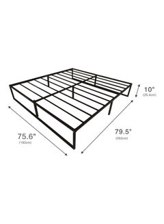 PanaX 10 Inch Metal Platform Bed Frame with Steel Slat Support and Mattress Foundation Black 79.5 x 75.5 x 10inch  - Image 4