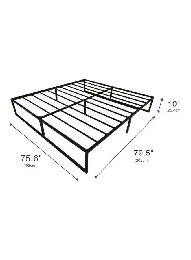 PanaX 10 Inch Metal Platform Bed Frame with Steel Slat Support and Mattress Foundation Black 79.5 x 75.5 x 10inch  - Image 4