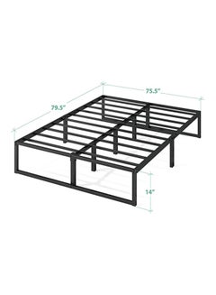 PanaX 10 Inch Metal Platform Bed Frame with Steel Slat Support and Mattress Foundation Black 79.5 x 75.5 x 14inch  - Image 5