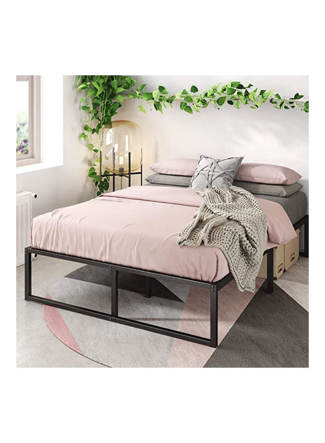 PanaX 14-Inch Metal Platform Bed Frame with Steel Slat Support and Mattress Foundation Black 79.5 x 59.5 x 14inch - Image 1