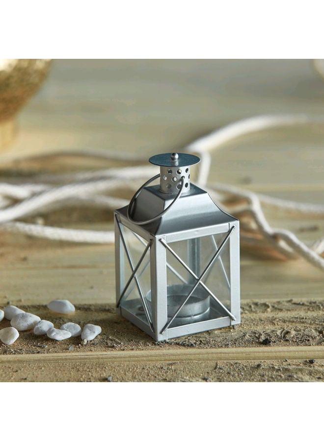 Aaron Metal Lantern Silver 12x6x6cm - Image 2