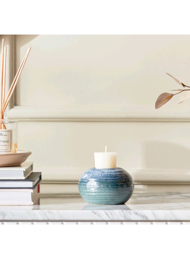 Nautical Night Tea Light Candle Holder Blue 6.5x10x10cm  - Image 1