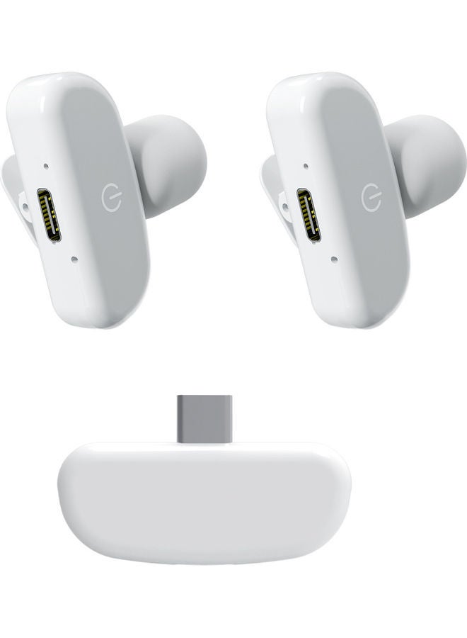 Mini Wireless Lavalier Microphone White - Image 1