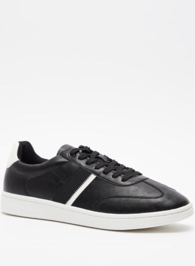 Lee Cooper Men's Solid Low Top Sneakers With Lace-Up Closure Black  - Image 1