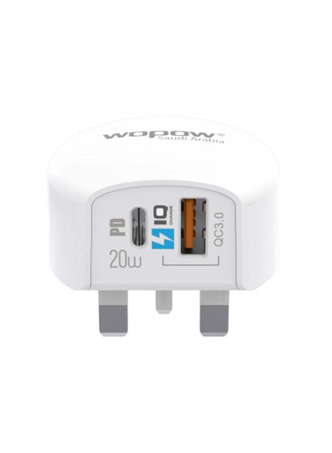 وبو شاحن جداري بقدرة 20 وات أبيض - Image 2