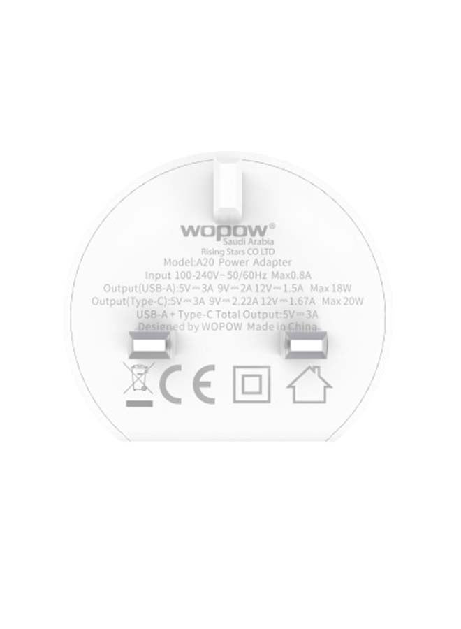 وبو شاحن جداري بقدرة 20 وات أبيض - Image 5