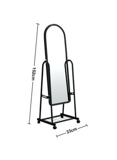 Simple Elegant Simple Elegant Mirror With Sturdy Holder Black 33x152cm