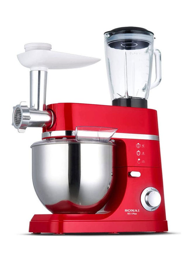 سوناي عجان سوناي ميكسي بلس 7 في 1 مع خلاط، 6 سرعات، 7 لتر، 1200 وات، أحمر - SH-M1050 7 L 1200 W SH-M1050-Red أحمر  - Image 1