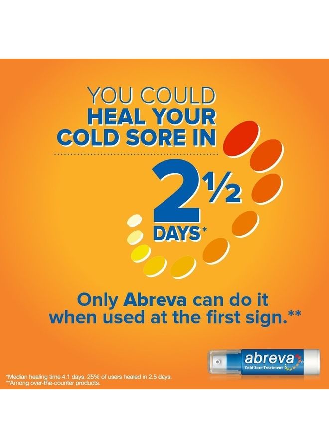 abreva Docosanol 10% Cream Pump, Treatment for Cold Sore with Fever Blister, 0.07 Ounce - Image 2