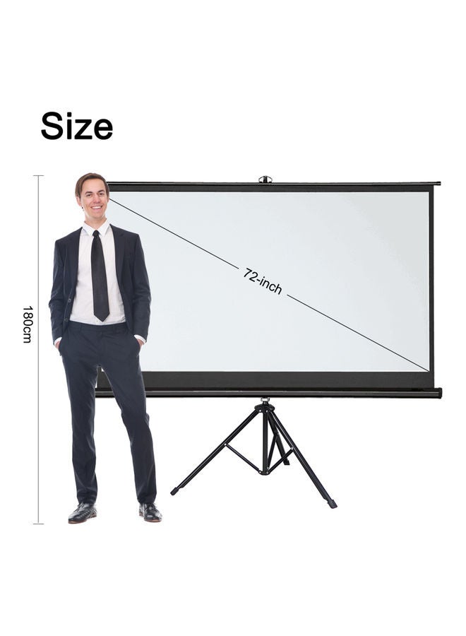 Generic - 16:9 Projector Screen With Tripod Stand 1V-7905-2 Black/White - Image 1