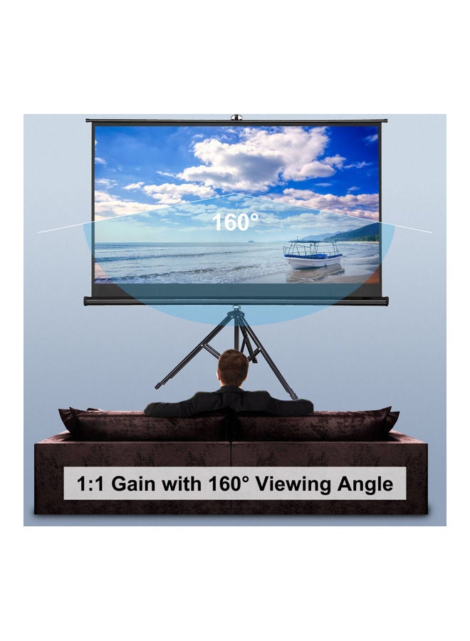 Generic - 16:9 Projector Screen With Tripod Stand 1V-7905-2 Black/White - Image 1