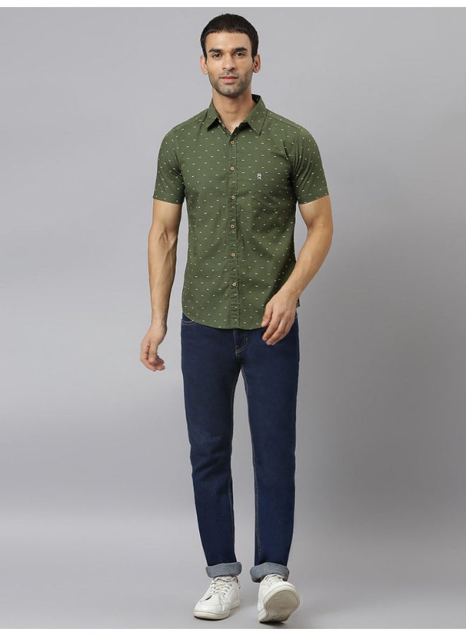 Thomas Scott - All-Over Printed Short Sleeve Shirt Forest - Image 1