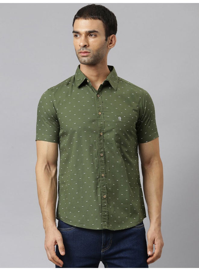 Thomas Scott - All-Over Printed Short Sleeve Shirt Forest - Image 1