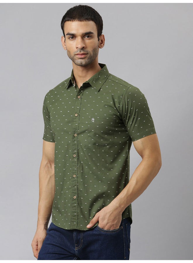 Thomas Scott - All-Over Printed Short Sleeve Shirt Forest - Image 1