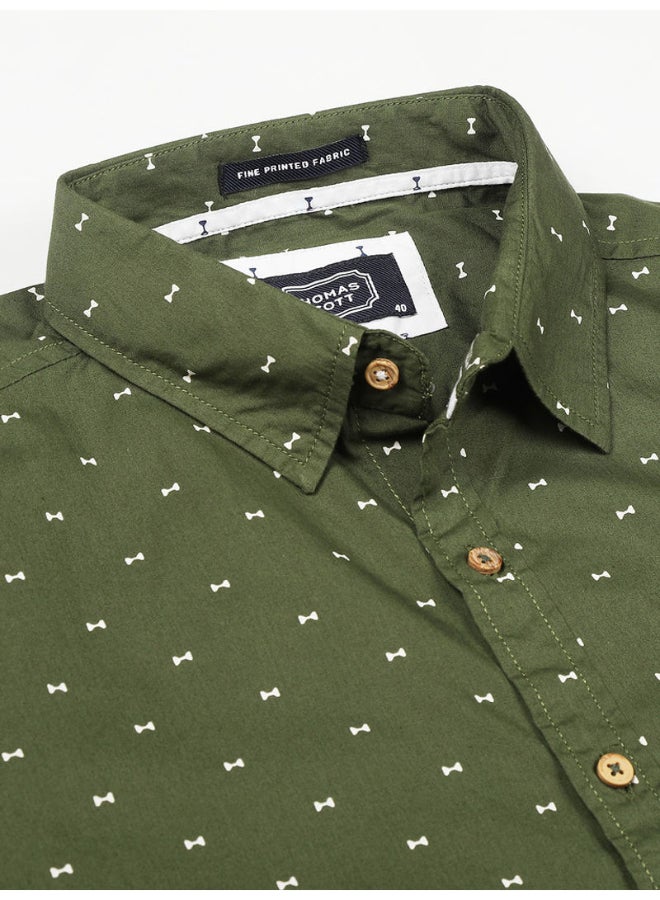 Thomas Scott - All-Over Printed Short Sleeve Shirt Forest - Image 1