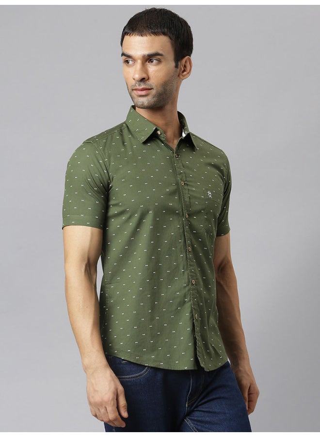 Thomas Scott - All-Over Printed Short Sleeve Shirt Forest - Image 1