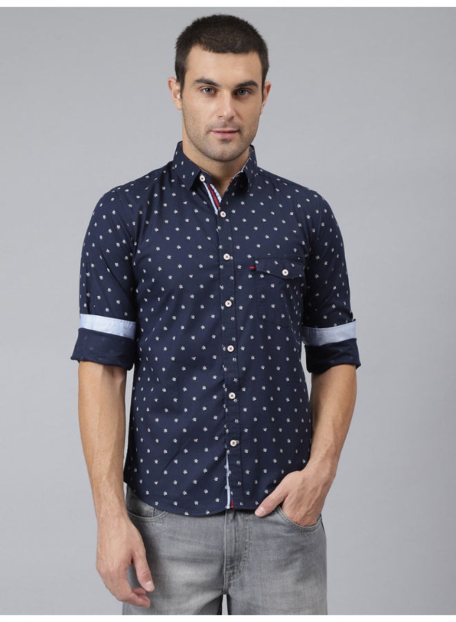 Thomas Scott All-Over Printed Button Down Shirt Storm  - Image 1