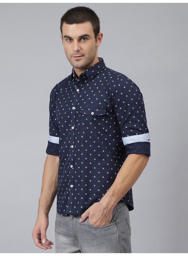Thomas Scott All-Over Printed Button Down Shirt Storm  - Image 4