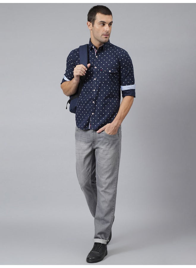 Thomas Scott All-Over Printed Button Down Shirt Storm  - Image 5