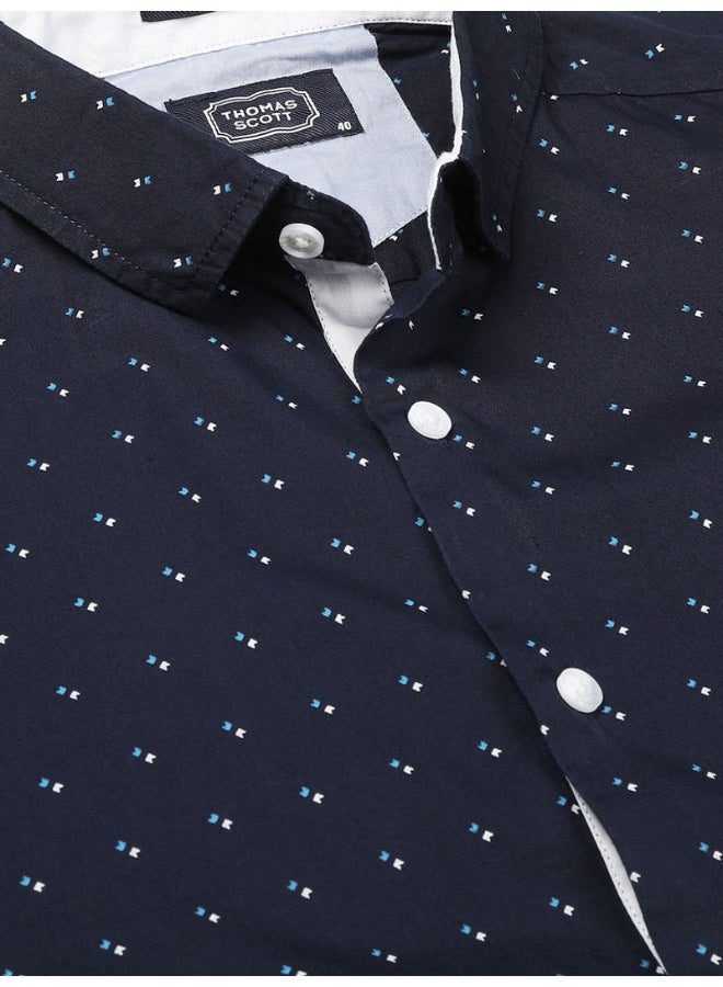 Thomas Scott All-Over Printed Button Down Shirt Marine - Image 5